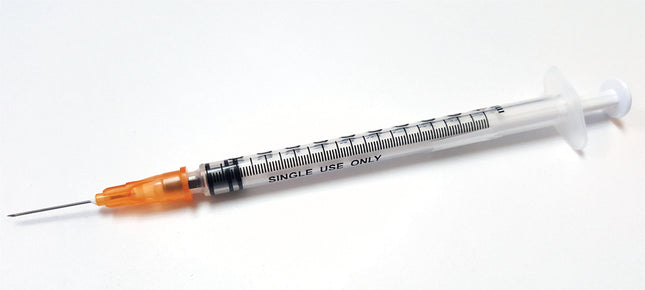 1 ML Luer Slip Syringe with 25 x 5/8" needle  (Box/100)