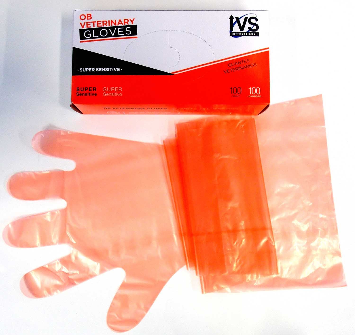 Orange Shoulder-Length OB Glove Super Sensitive (Box of 100)
